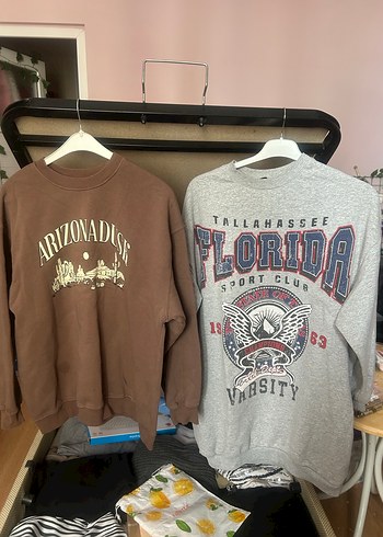 Kadın Rahat Kesim Baskılı Triko Sweatshirt - Görsel 2