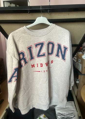 Kadın Rahat Kesim Baskılı Triko Sweatshirt - Görsel 5