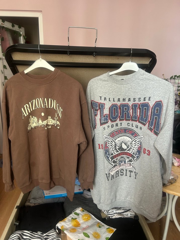 Kadın Rahat Kesim Baskılı Triko Sweatshirt - Görsel 2