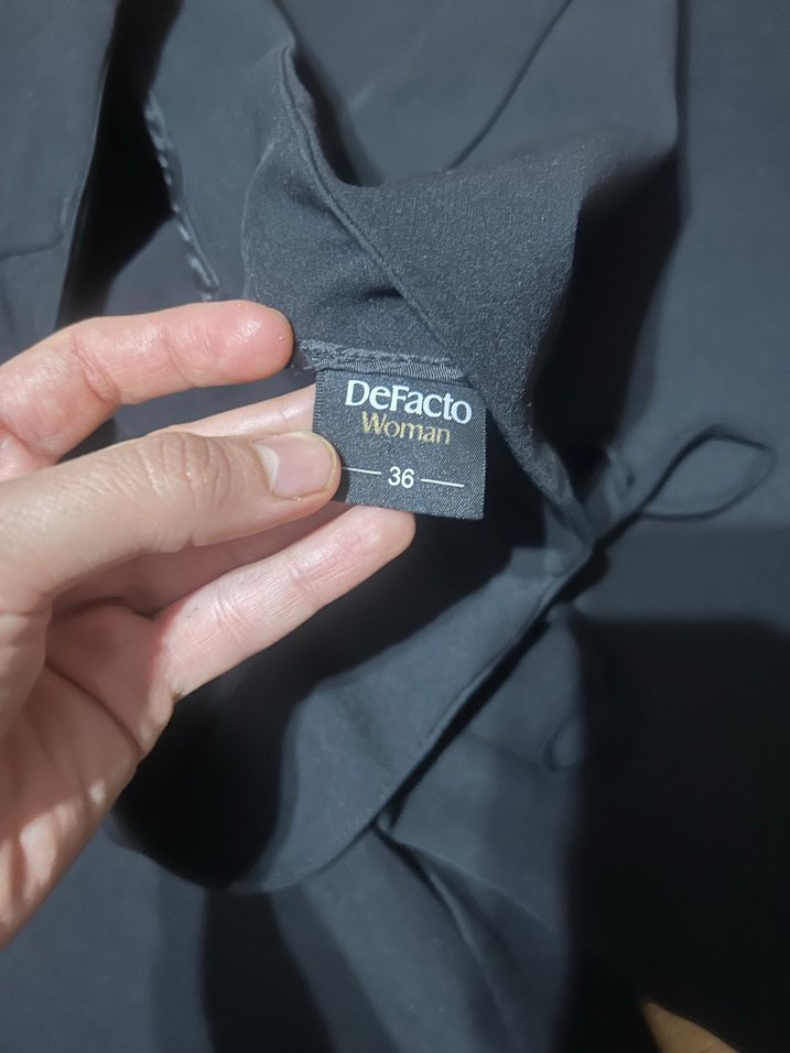 Kuş Gözü Detaylı Siyah Kadın Pantolon - Görsel 4