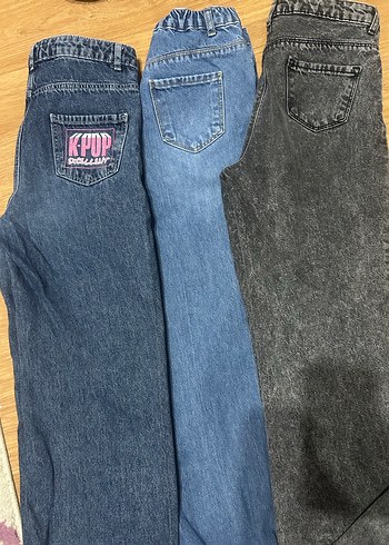 Gri Kadın Salaş Midi Boy Kot Pantolon - Görsel 5