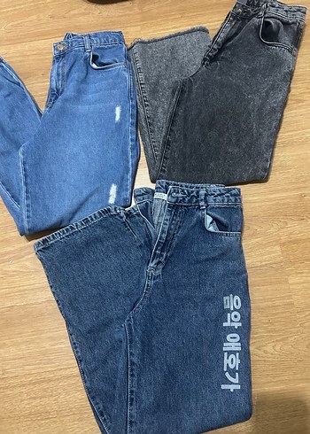 Gri Kadın Salaş Midi Boy Kot Pantolon - Görsel 7