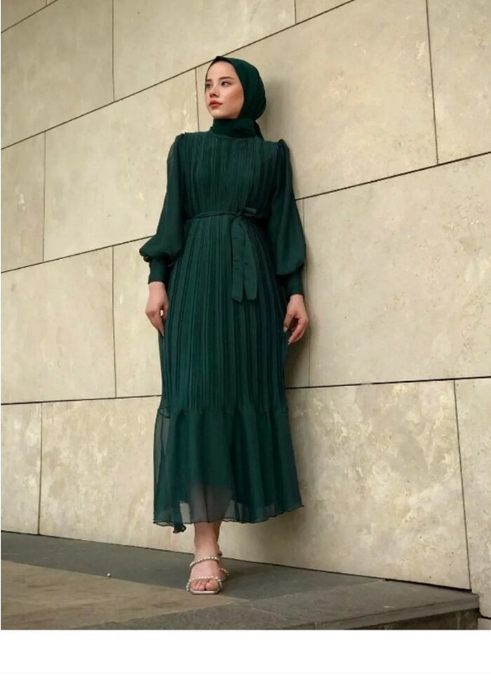 Etiketli şifon janjan elbise. Hiç giyilmedi sadece denedim. Son  - Görsel 4