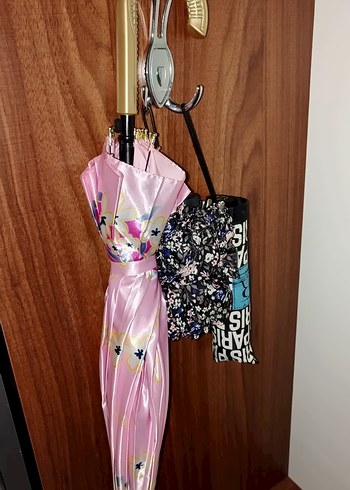 Pembe çiçekli Baston Kadın Şemsiye