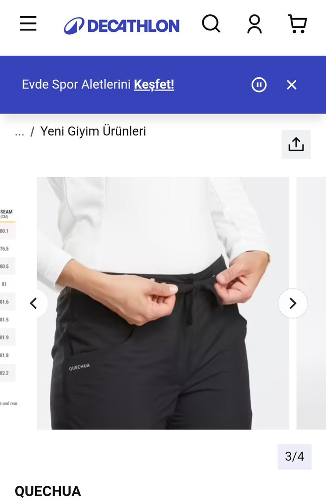 Siyah kadın outdoor Pantolon - Görsel 3