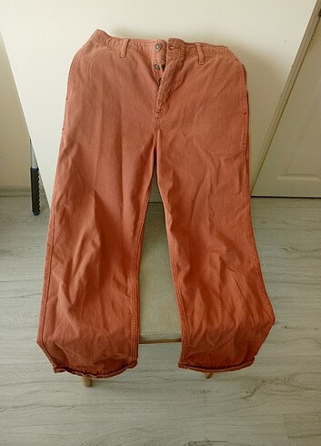 m Beden turuncu Renk Kiremit rengi kot pantalon