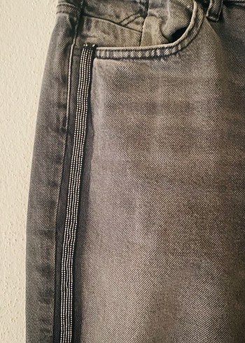 ZARA STRAİGHT ŞERİTLİ KOT PANTOLON - Görsel 2