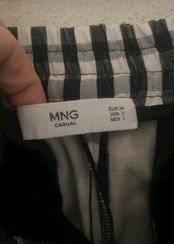 MANGO  Ekose Pilili Midi Pantolon - Görsel 3