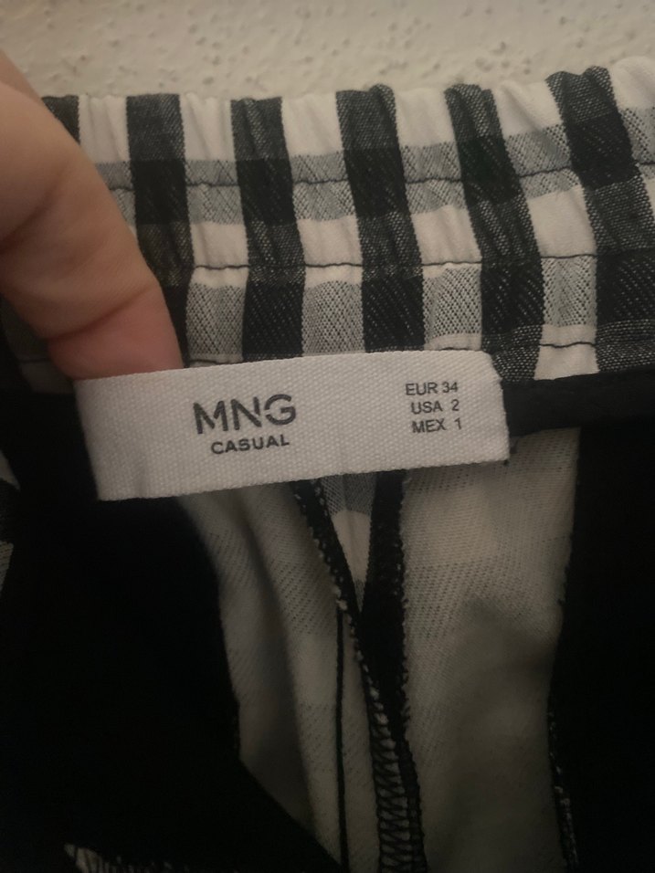 MANGO  Ekose Pilili Midi Pantolon - Görsel 3