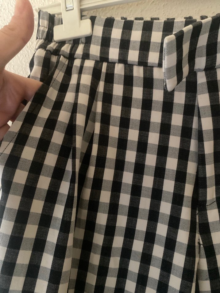 MANGO  Ekose Pilili Midi Pantolon - Görsel 2