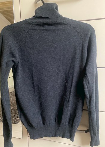 Zara Gri Kadın Boğazlı Triko Kazak - Görsel 4