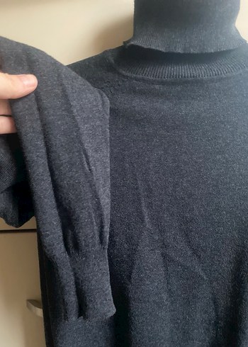 Zara Gri Kadın Boğazlı Triko Kazak - Görsel 2