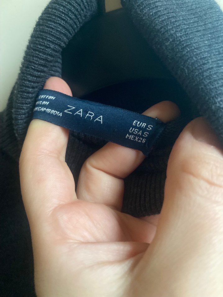 Zara Gri Kadın Boğazlı Triko Kazak - Görsel 3