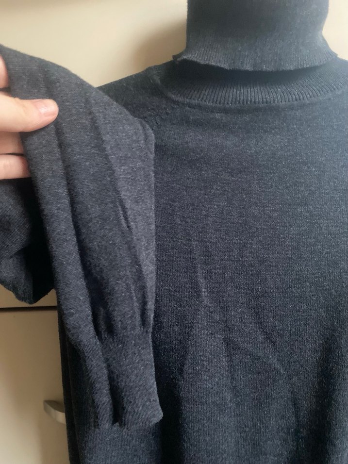 Zara Gri Kadın Boğazlı Triko Kazak - Görsel 2