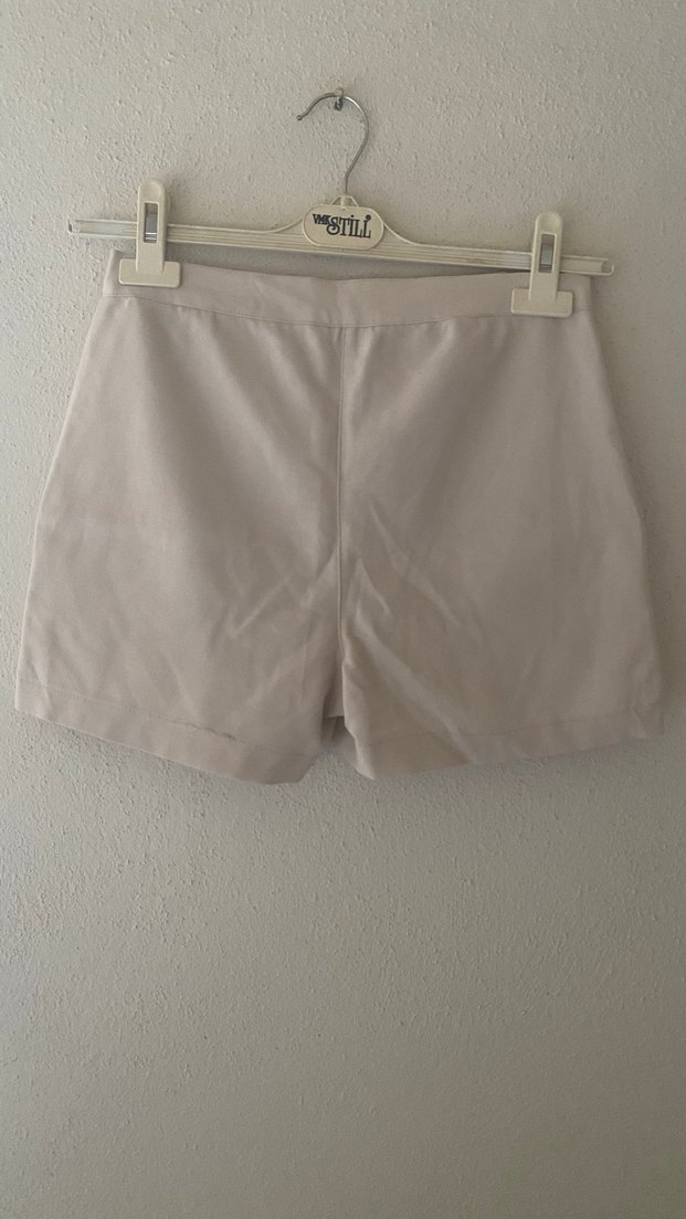 Bej Mini Kadın Şort, - Görsel 4