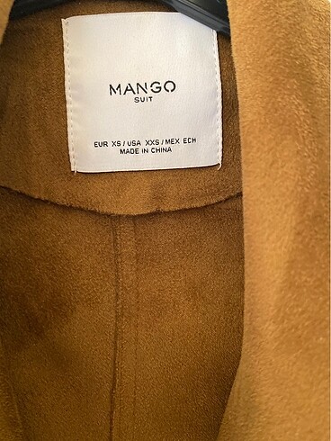 xs Beden kahverengi Renk Mango süet ceket