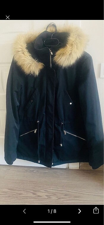 ZARA KAPÜŞONLU SİYAH PARKA