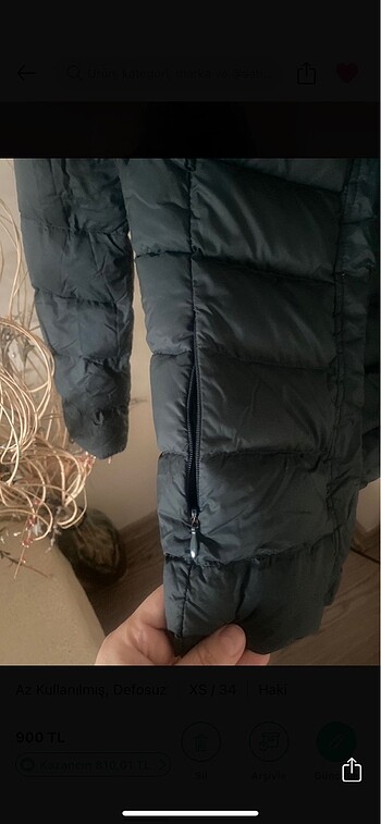 xs Beden yeşil Renk MANGO ŞİŞME MONT