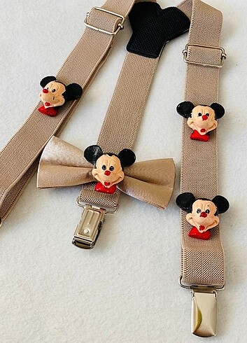 Beden Mickey konseptli askı papyon set