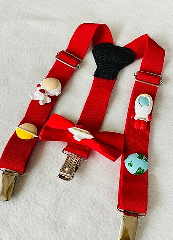 Diğer Astronot konseptli askı papyon set 