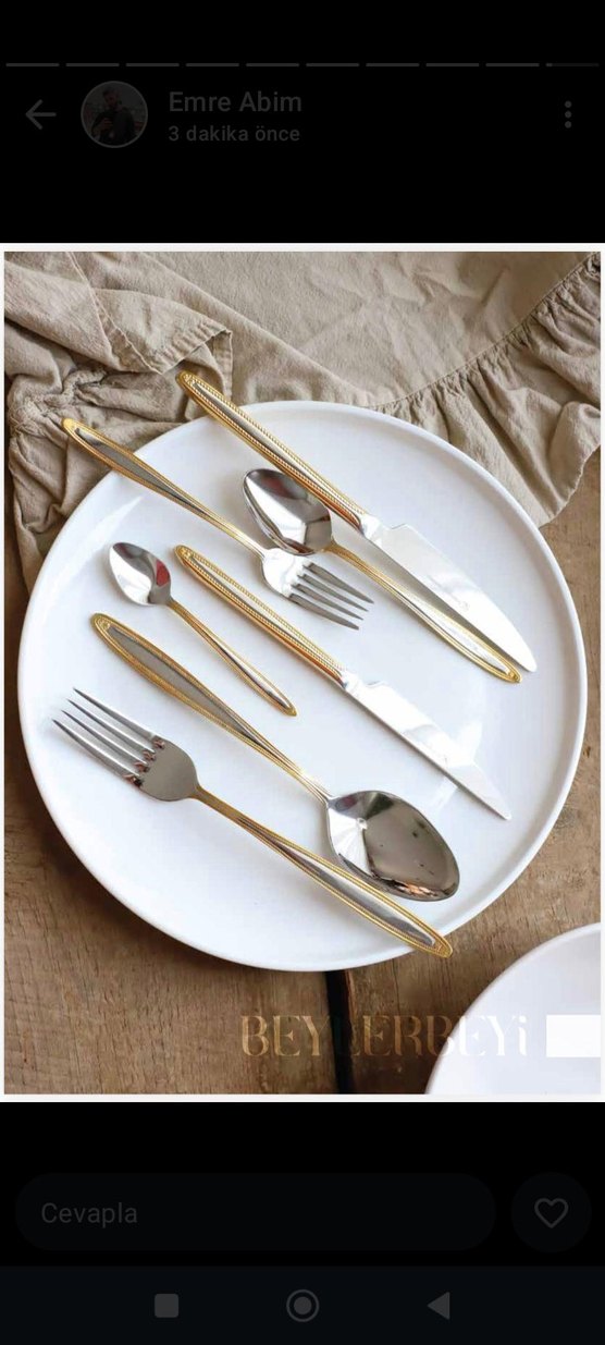 Parlak Altın Renkli Çatal Kaşık Bıçak Seti - Görsel 4