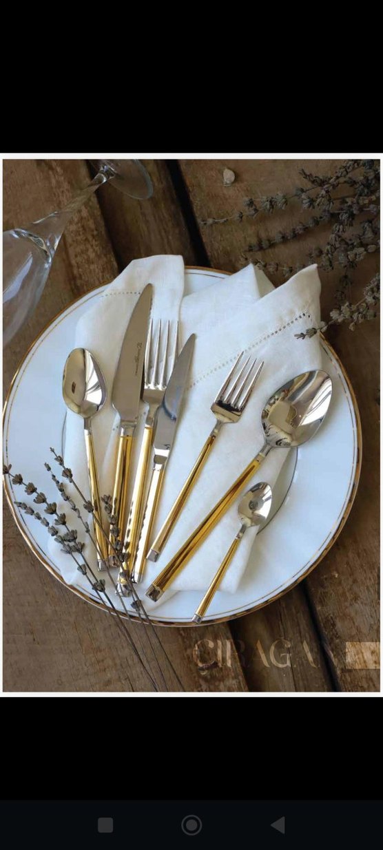 Parlak Altın Renkli Çatal Kaşık Bıçak Seti - Görsel 3