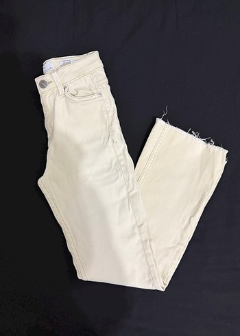 Bej Kadın Regular Fit Midi Kot Pantolon