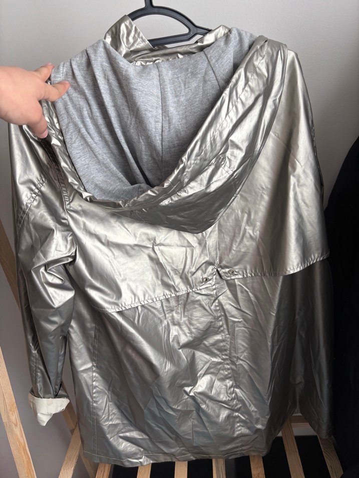 Gri Metalik yağmurluk mevsimlik - Görsel 5