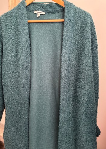 Yeşil Uzun Örgü Yün Kadın Hırka - Görsel 3