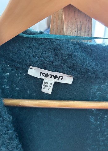 Koton Yeşil Uzun Örgü Yün Kadın Hırka