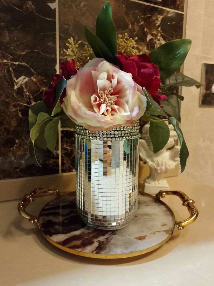 Aynalı Cam Vazo - Görsel 3