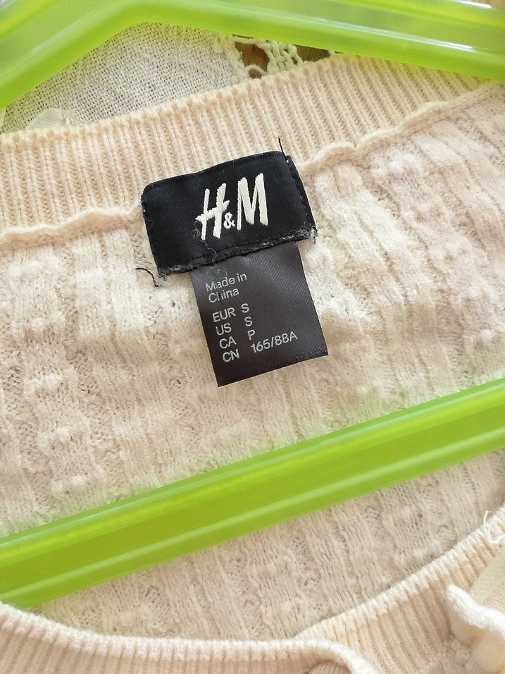 H&M Ekru Fırfırlı İnce Triko Hırka — görsel 4/7