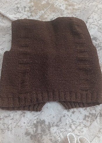 Erkek Çocuk Örgü Kahverengi Yelek - Görsel 2