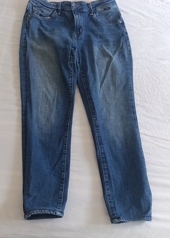 Kadın Mavi Denim Rahat Kesim Jean Pantolon