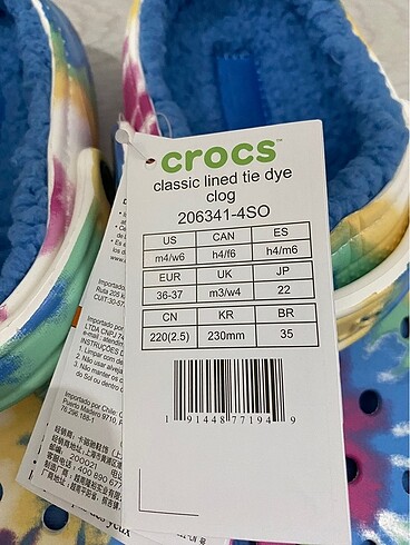 36,5 Beden Crocs terlik 36/37 numara