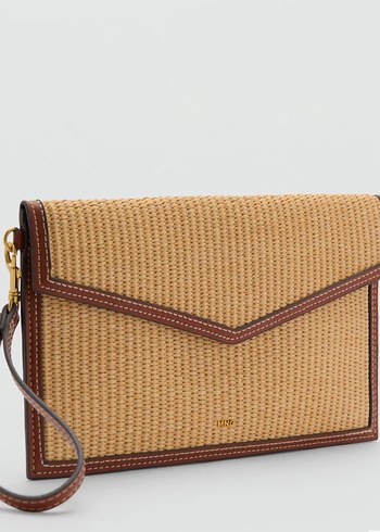 Mango Kahverengi Kemer Detaylı Kadın Clutch Çanta