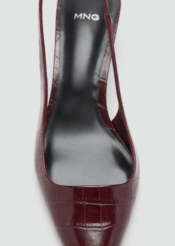 Bordo timsah Desenli Tokalı Stiletto