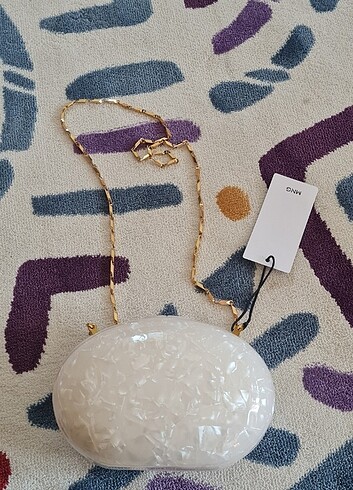Mango inci görünümlü clutch çanta 