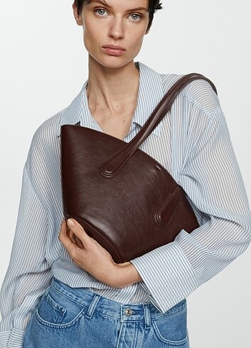 Mango Mango deri görünümlü shopper çanta