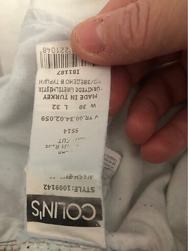 30 Beden mavi Renk colins jean 30/32