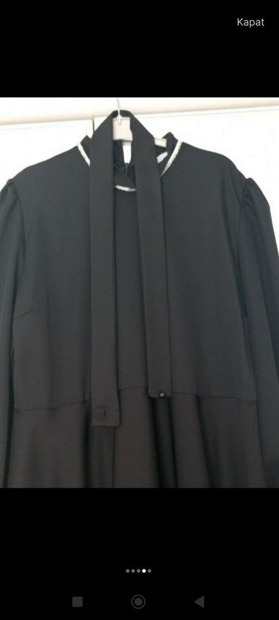 Siyah Uzun Drapeli Gotik Elbise - Görsel 4