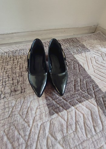 Siyah  Tokalı Kadın Topuklu Ayakkabı - Görsel 3