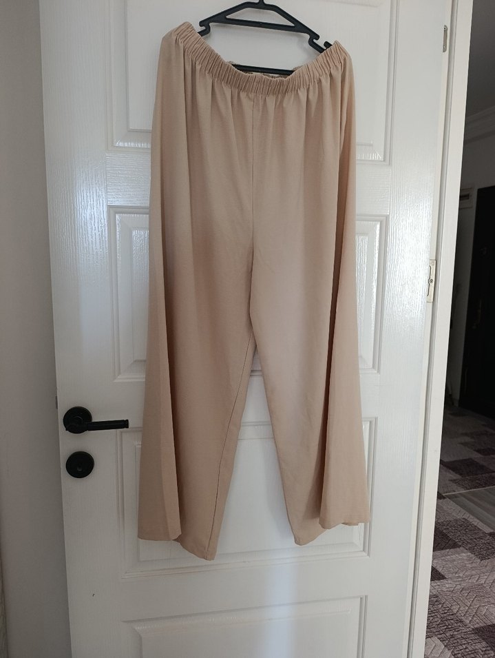 Bej Kadın  Salaş Pantolon - Görsel 3