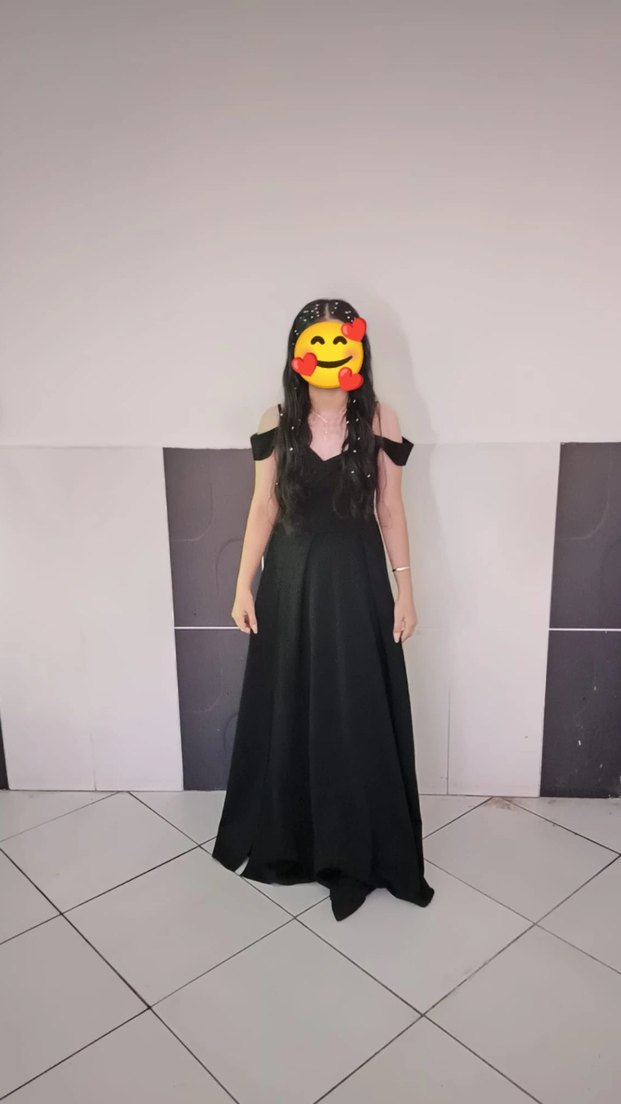 Uzun Siyah Gotik Straplez Abiye Elbise - Görsel 2