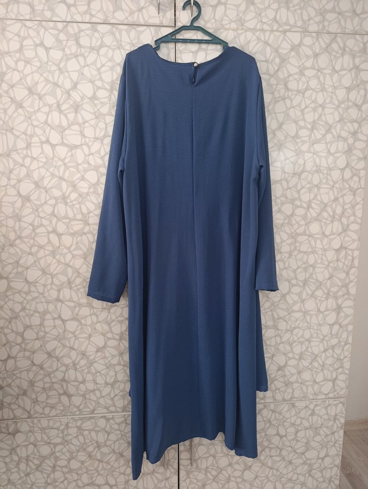 Uzun Kollu Mavi Salaş Tunik - Görsel 2