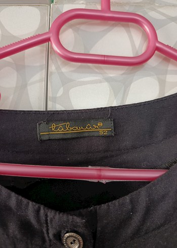 Siyah Düğmeli Uzun Keten Tunik - Görsel 3