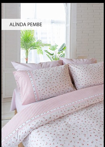 Nakışlı Pembe Nevresim Takımı