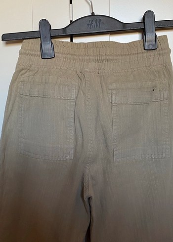 Bej Rahat Kesim Kadın Keten Pantolon - Görsel 5