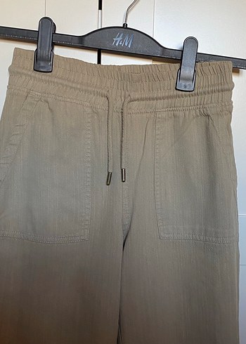 Bej Rahat Kesim Kadın Keten Pantolon - Görsel 2