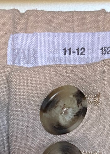 Zara Bej Düğmeli Pantolon - Görsel 5